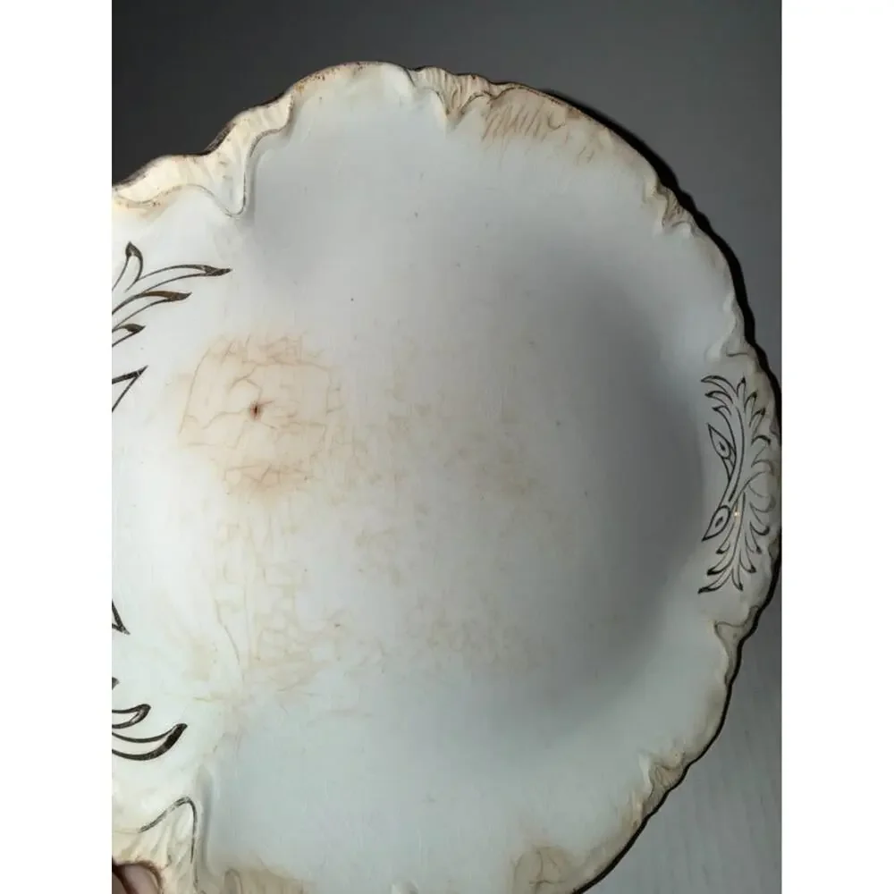 Vintage W.S. George Radisson Platter 16” x 11-1/2” Good Used Cond. White/Gold